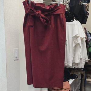 Boden Rich Red Pencil Skirt